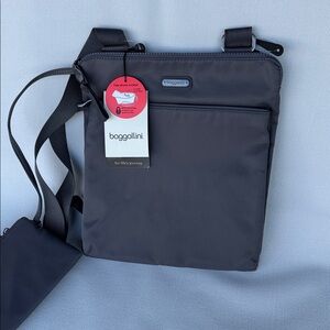Baggallini Charcoal Messenger Bag & RFID Pouch